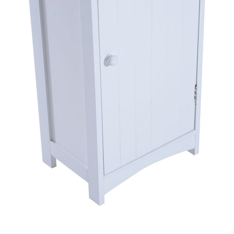 Rootz Bathroom Cabinet - Bathroom Furniture - 3 Shelves - 34 x 24 x 170 cm - 1 Drawer - 1 Door - High Cabinet - MDF - White