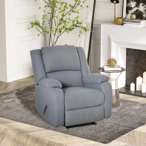 Rootz Lounge Chair - Relaxation Chair - Armchair - With Reclining Function - TV Armchair - TV chair - Polyester - Gray - 90 x 96 x 98 cm