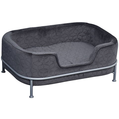 Rootz Dog sofa - Dog bed - Velvet - Gray - 63.5 x 43 x 24.5 cm