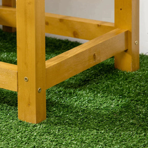 Rootz Raised Bed With Foldable Work Surface - Lacquered Solid Wood - Interior Lining Made Of Fleece - 64cm x 63cm x 74.5cm