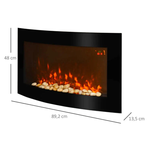 Rootz Electric Fireplace - Wall Fireplace - Fireplace Stove - 89.2 X 13.5 X 48cm