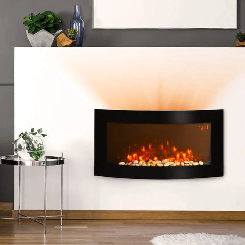 Rootz Electric Fireplace - Wall Fireplace - Fireplace Stove - 89.2 X 13.5 X 48cm