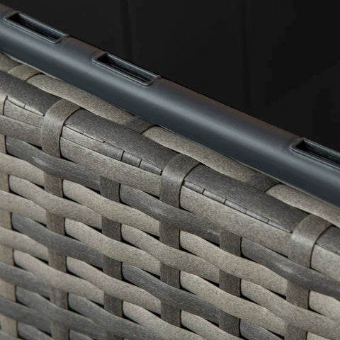 Rootz Raised Bed - Step Design - Three Plant Boxes - Rattan Look - Can Be Used Separately - Steel Frame - Gray - 40L x 40W x 100H cm