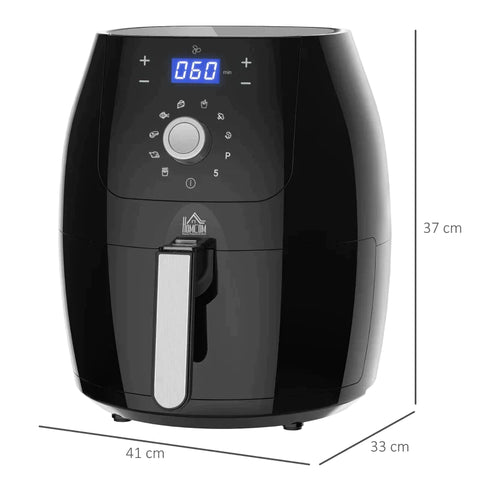 Rootz Air Fryer - Heteluchtfriteuse - 5.5L Airfryer - Zwart - 41L x 33B x 37H cm