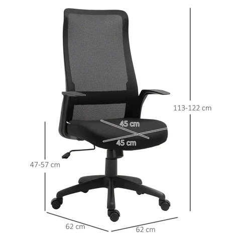 Rootz Office Chair - Gaming Chair - Swivel Chair - Computer Chair - Black - 62 x 62 x 113-122 cm