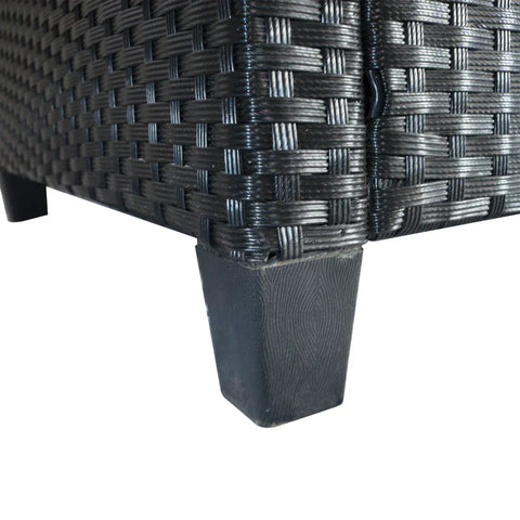 Rootz Sofa Set - Garden Furniture Set - Poly Rattan Seating Set - Double Sofa - Single Armchairs - Black- 124 x 68 x 76 cm