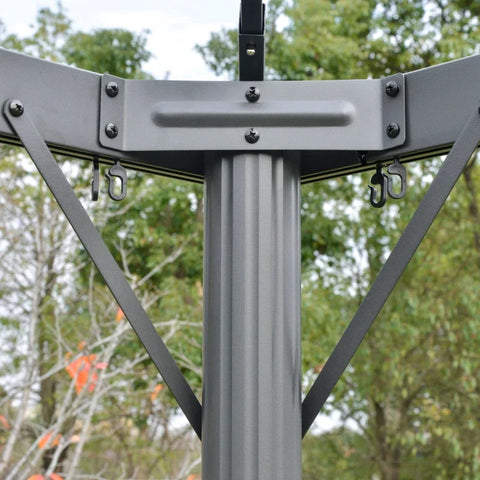 Rootz Garden Pavilion - Pavilion - Party Tent - Garden Tent With 4 x Side Walls - Gray - 3 x 3 m