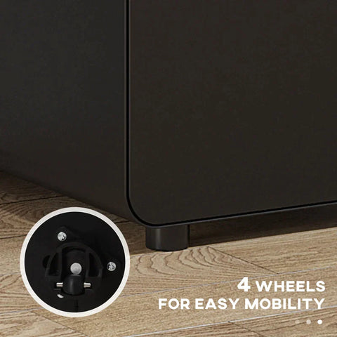 Rootz File Cabinet - Rolling Container - Office Container - 3 Drawers - Home - Office - Black
