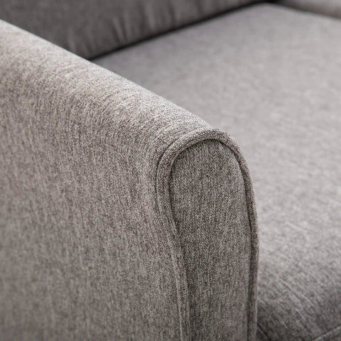 Rootz Two-seater Sofa - Removable Cushions - Linen - Foam - Rubberwood  - Light Gray - 141x65x78cm