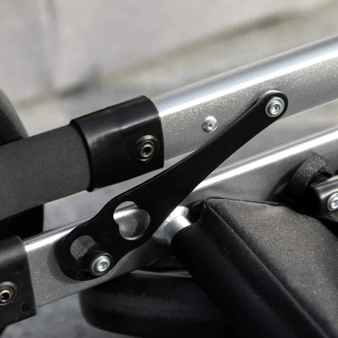 Rootz 2-in-1 Dog Buggy With Cushion - Foldable - 1 Storage Basket - Adjustable Canopy - Safety Leash - Light Gray + Silver - 83 cm x 58 cm x 102 cm