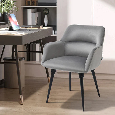 Rootz Sessel – Im Retro-Design – Samtoptik – Lesesessel – Grau – 59,5 cm x 59,5 cm x 78,5 cm