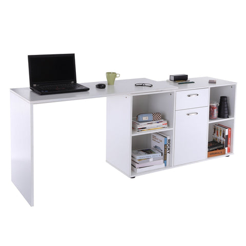 Rootz Eckschreibtisch – Schreibtisch – Computertisch – MDF – Weiß – 120 x 50 x 76 cm – Stauraum – Schubladen