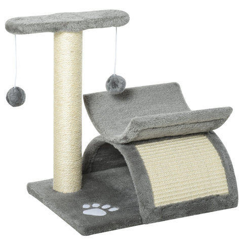 Rootz Scratching Post - Play Tree - Chipboard - Light Gray - 40 x 30 x 43 cm