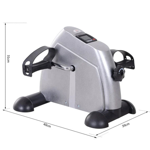 Rootz Mini Exercise Bike - Leg Trainer - Pedal Trainer -  Training Bike - Bicycle Device - Silver - 9Wx 40Dx 31Hcm