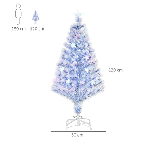 Rootz Christmas Tree - Artificial Christmas Tree - Christmas Decoration - White/Blue - 60cm x 60cm x 120cm