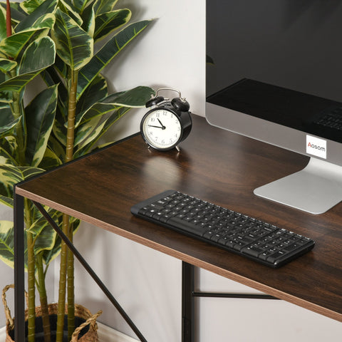 Rootz Schreibtisch – Schreibtisch – Computertisch – klappbar – Bürotisch – Industrie – verarbeitetes Holz – Stahl – Braun – Schwarz