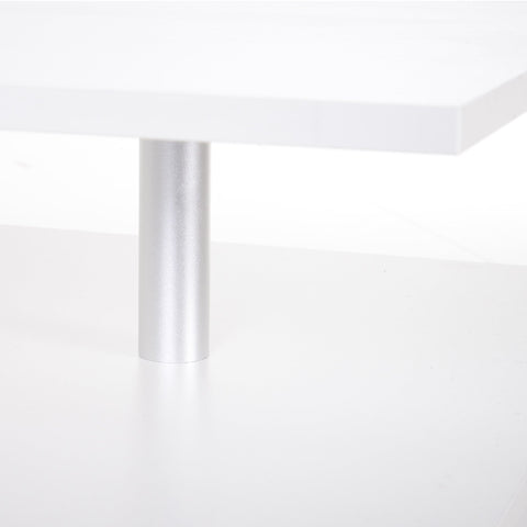 Rootz Coffee Table - Side Table - Storage Space - 90 x 60 x 42 cm - Processed Wood - Aluminum - White