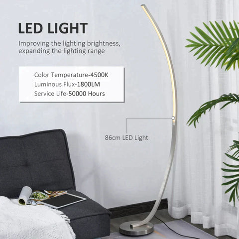 Rootz LED Floor Lamp - Floor Lamp - Standing LED Light - LED Lamp - Aluminum - 50 x 23 x 149 cm