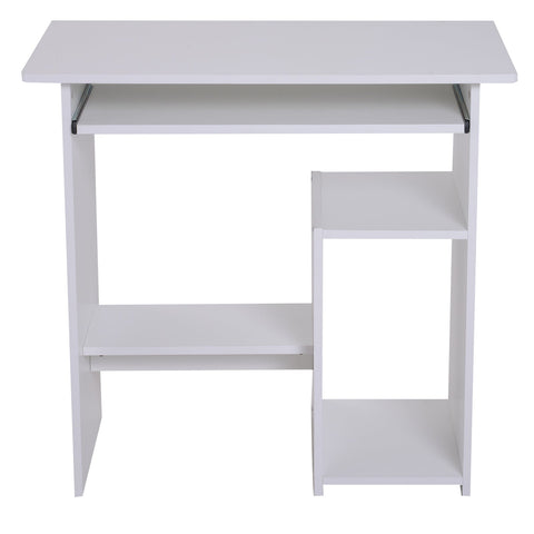 Rootz Desk - Computer Table - Extendable Tabletop - Office Table - PC Table - Black/White - Processed Wood