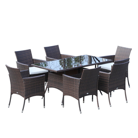 Rootz Garden set - Seating furniture set - 7-piece Garden seating group - Chic - Brown