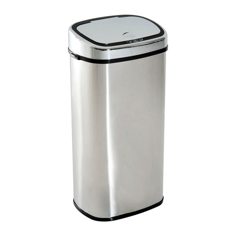 Rootz Prullenbak - 68L - Vuilnisbak - Automatische Vuilnisbak - Bewegingssensor - RVS - Zilver - Zwart - 40,5 x 29,5 x 78 cm