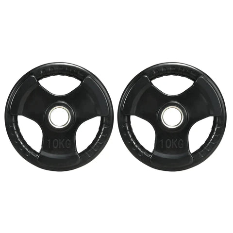 Rootz Weight Plates - Set Of 2 Weight Plates - Multifunctional Weight Plates- 10 Kg Per Plate - Floor-friendly - Rubber Coating - Metal - Black