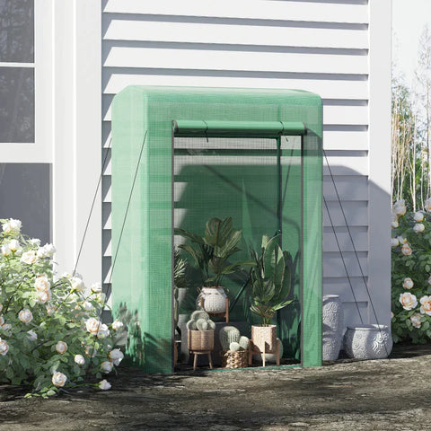 Rootz Greenhouse - Foil Greenhouse - Mini Greenhouse - Portable Greenhouse - Steel/PE Plastic - Green - 100x50x150cm
