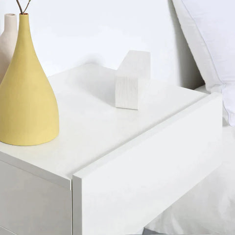 Rootz Bedside Table - 2-piece Bedside Tables - Wall Table - White - 40 cm x 30 cm x 15 cm