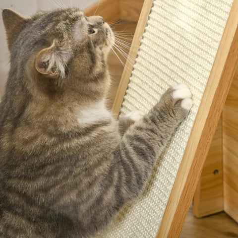 Rootz Cat House - Cat Cage - Scratching Post - With Cat Cave - Cat Furniture  - Black/Beige/White - 83 x 45 x 121 cm