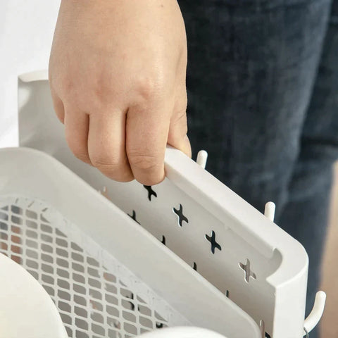 Rootz Kitchen Trolley - Trolley - With 3 Shelves And Side Panel - Steel/PP - White - 51.5 x 32 x 75.6 cm