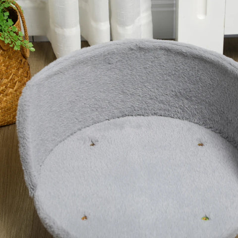 Rootz Pet Bed for Dogs and Cats - Soft & Washable Cushion - Protective Edge - Gray - 40.5 x 40.5 x 33 cm