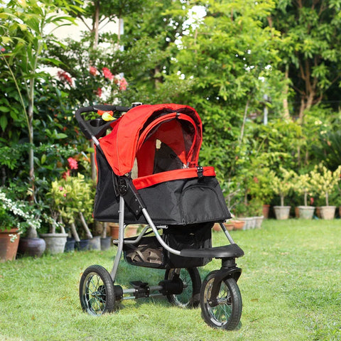Rootz Pet Buggy - Hondenbuggy - Cat Buggy - Pet Stroller - Opvouwbare Dog Cat Buggy - Rood/Zwart - 109,5 x 54,5 x 106,5 cm