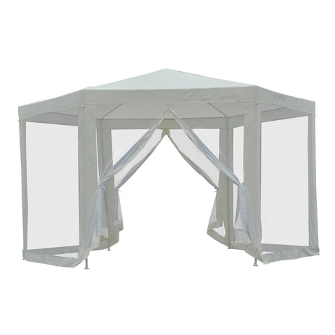 Rootz Garden Pavilion - Pavilion - Party Tent - Hexagonal - Blue / Cream - Metal - Water-repellent - 3.9 m x 3.9 m