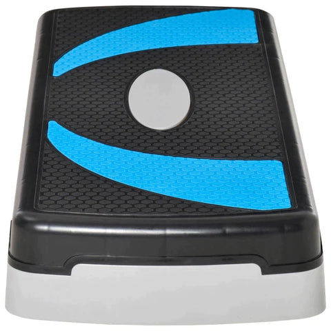 Rootz Aerobic Stepper - 3 niveaus - Hoogte Verstelbaar - Zwart + Lichtblauw + Grijs - 80 x 31 x 20 cm