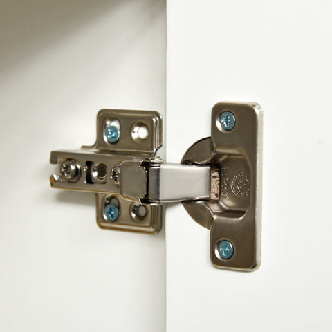 Rootz Sideboard - Kitchen Cabinet - Storage Cabinet - 2 Drawers - French Doors - Push to Open - White - Anti-tilt Protection - Processed Wood