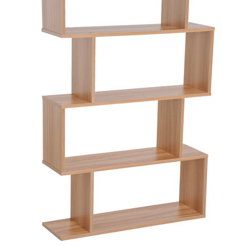 Rootz Bookcase - Bookshelf - Chipboard - 6 Storage Compartments - Maple