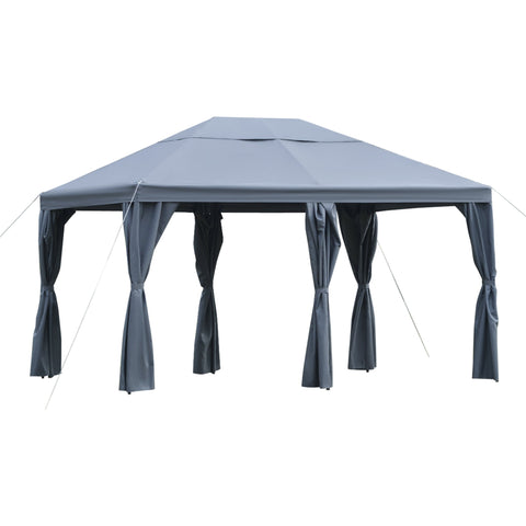Rootz Garden pavilion - Party tent - 6x Side walls - Polyester - Gray - 4 x 3 x 2.6 m