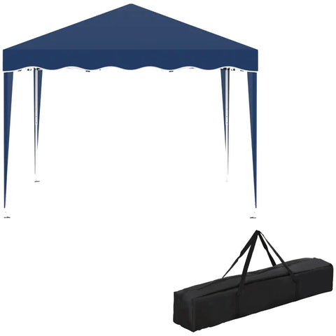 Rootz Folding Gazebo - Pavilion - Gazebo - Garden Pavilion - Garden Tent - Foldable Party Tent - Height-adjustable - Uv Protection - Blue - 295L x 295W x 257H cm