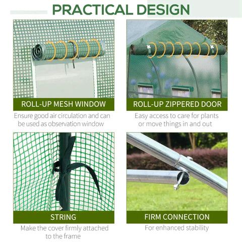 Rootz Kas - Folie Kas - Inloop Kas - Koud Kader - Donkergroen - 3 x 2 x 2 M