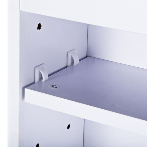 Rootz Mirror cabinet - Bathroom mirror - Wall mirror - Wall cabinet - Storage space - Silver - White - Glass - 80 x 15 x 15 cm