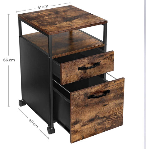 Rootz Ladeblok Industrial - Drawer blocks - Roll container with lock - 2 drawers - 41 x 45 x 66 cm