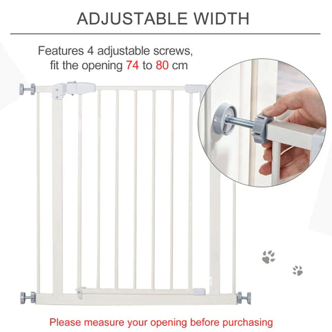 Rootz Safety Gate - Pet Safety Gate - Pet Gate - Auto-close Double Lock - 74-80 cm