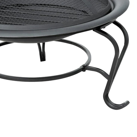 Rootz Fire Bowl - Steel Fire Pit - Fire Bowl Fireplace Fire Basket - Fireplace Fire Basket - Spark Protection - Black - Φ 56x45h Cm