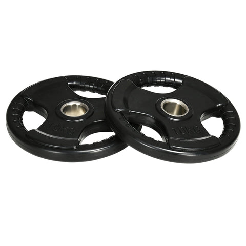 Rootz Weight Plates - Set Of 2 Weight Plates - Multifunctional Weight Plates- 10 Kg Per Plate - Floor-friendly - Rubber Coating - Metal - Black