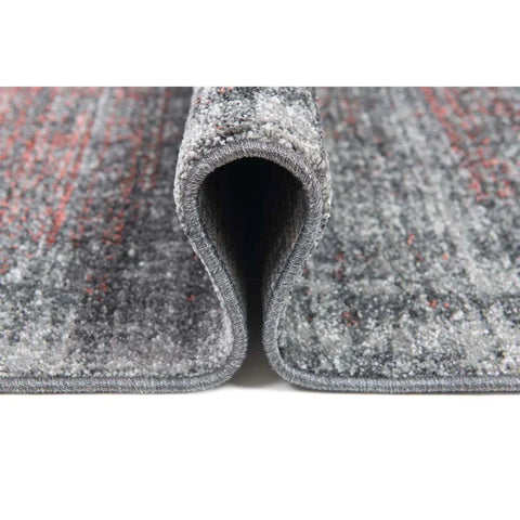 Rootz Rug - Short Pile Rug - With A Mottled Pattern - Rug Pad - Woven Carpet - Carpet - Mat - Polypropylene - Grey-Coral - 230 x 160 x 1 cm