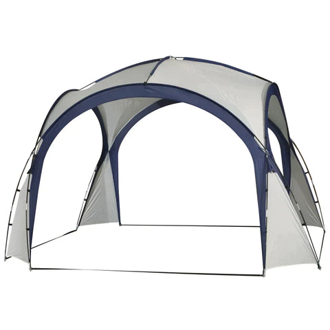Rootz Camping Tent - Garden Tent - Party Tent - Gazebo Party Tent - Cream/Blue - 3.5x3.5m