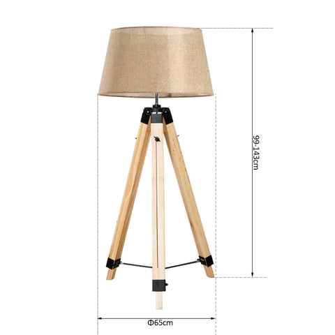 Rootz Vloerlamp - Verstelbare Vloerlamp - Lamp - Beige - 65x65x99-143cm