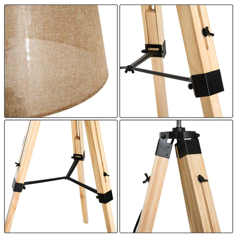 Rootz Vloerlamp - Verstelbare Vloerlamp - Lamp - Beige - 65x65x99-143cm