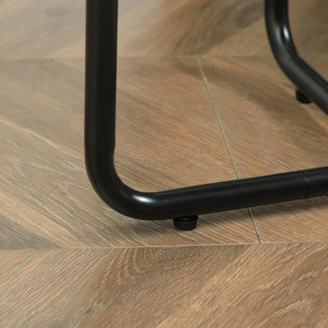 Rootz Side Table - Industrial Design - Table Top In Marble Look - Grey Black - 50 cm x 50 cm x 55 cm