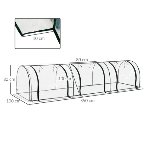 Rootz Foil Greenhouse - Mini Greenhouse - Portable Greenhouse - Greenhouse - Transparent Greenhouse - Green - 350lx100wx80Hcm